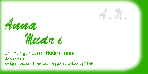 anna mudri business card